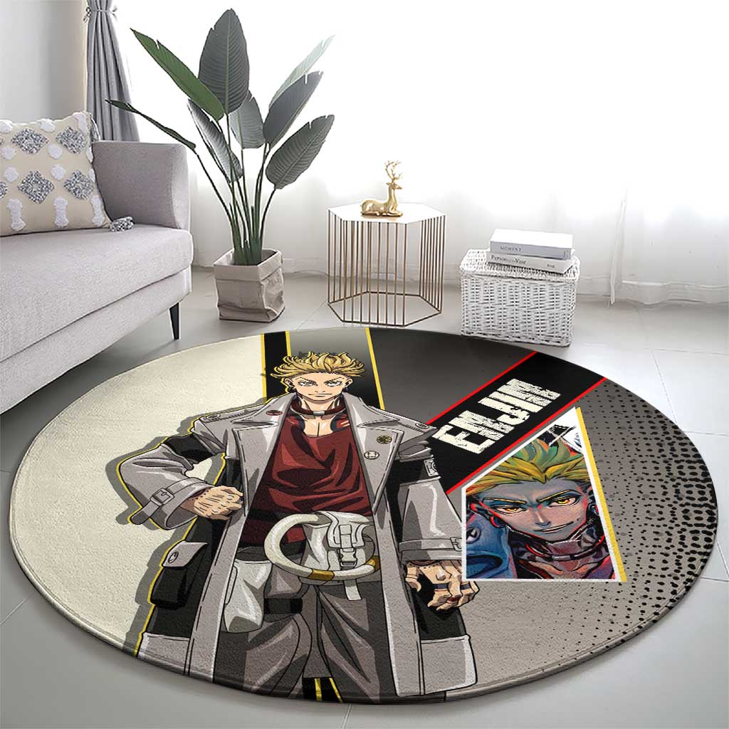 Enjin Crimson Strategist Round Carpet Grunge Manga Illustration Style