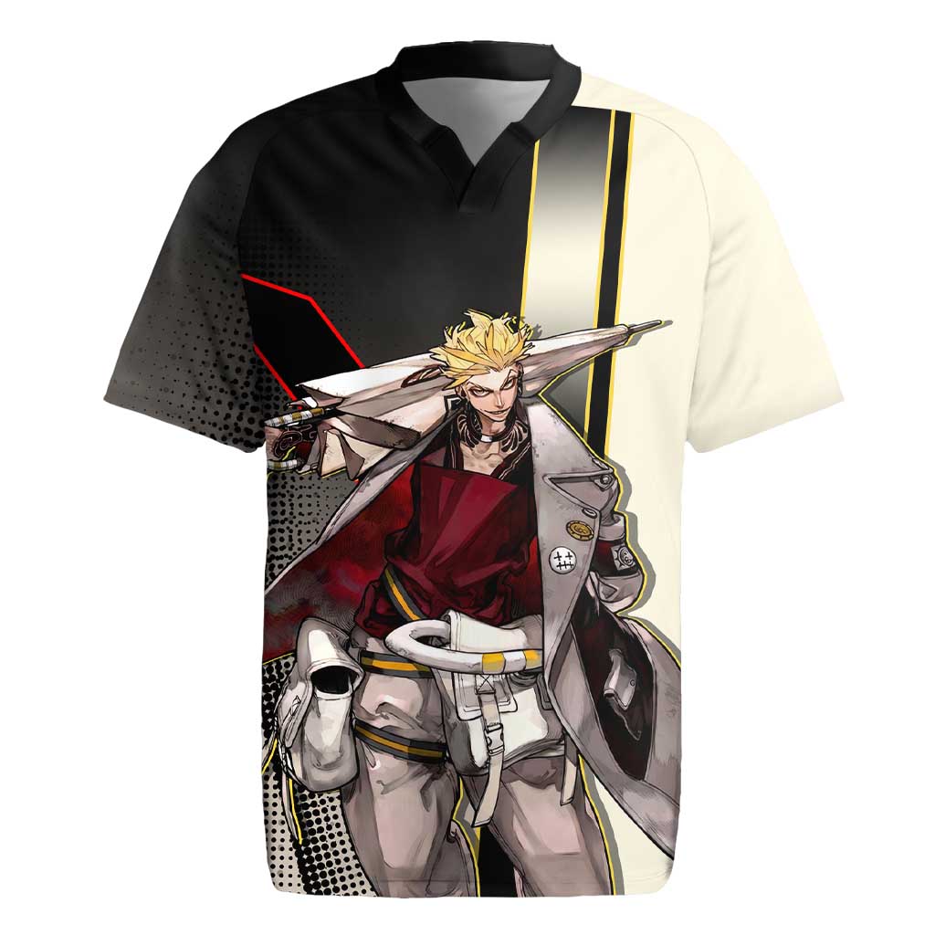 Enjin Crimson Strategist Rugby Jersey Grunge Manga Illustration Style