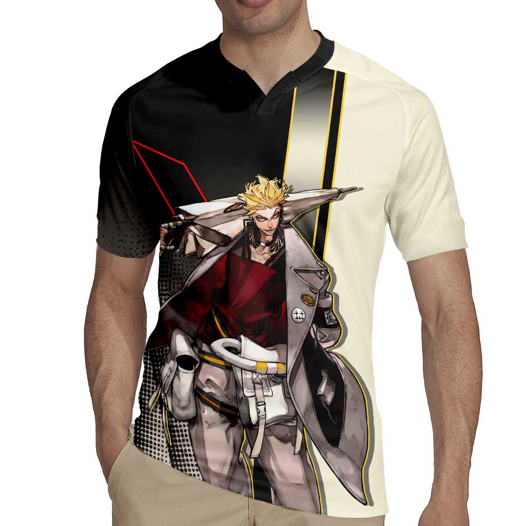 Enjin Crimson Strategist Rugby Jersey Grunge Manga Illustration Style