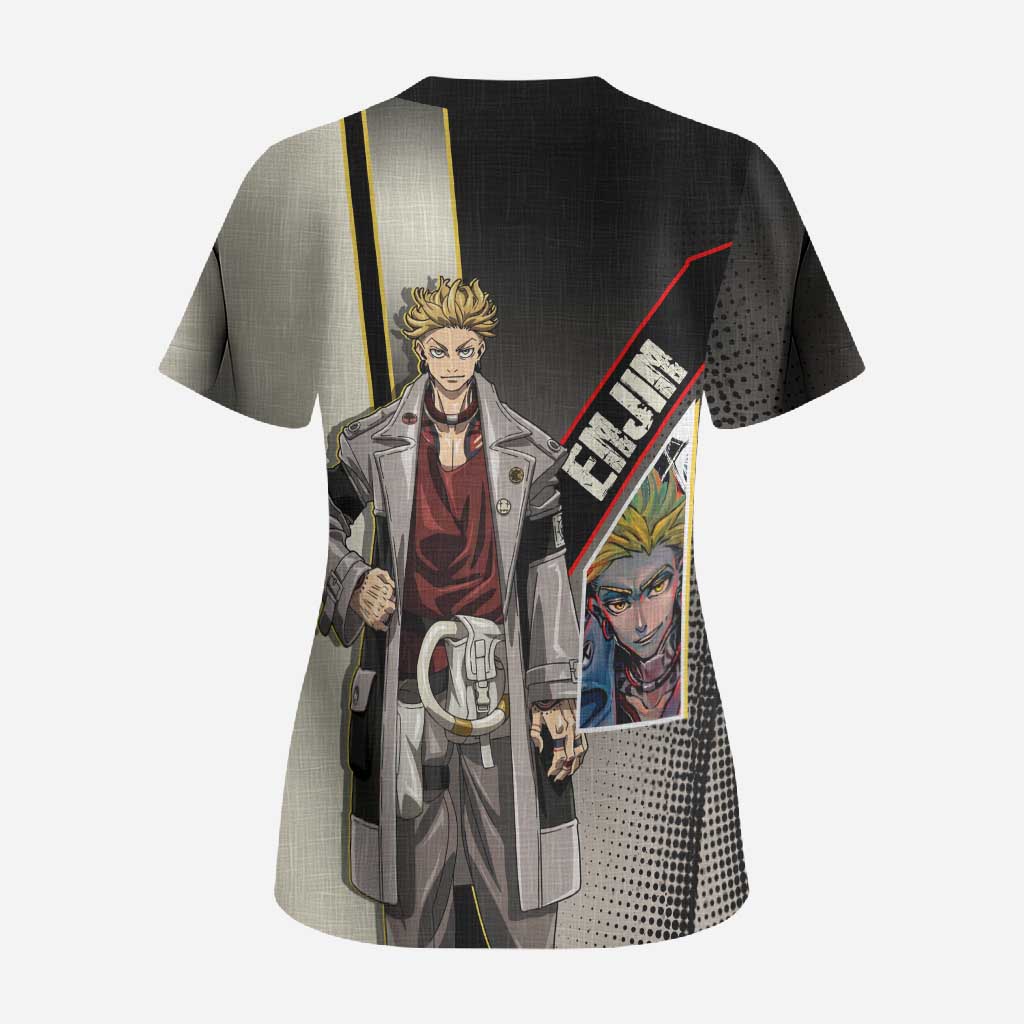 Enjin Crimson Strategist Scrub Top Grunge Manga Illustration Style