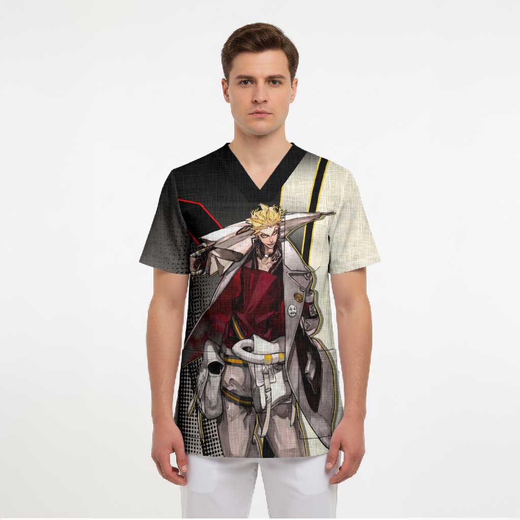 Enjin Crimson Strategist Scrub Top Grunge Manga Illustration Style