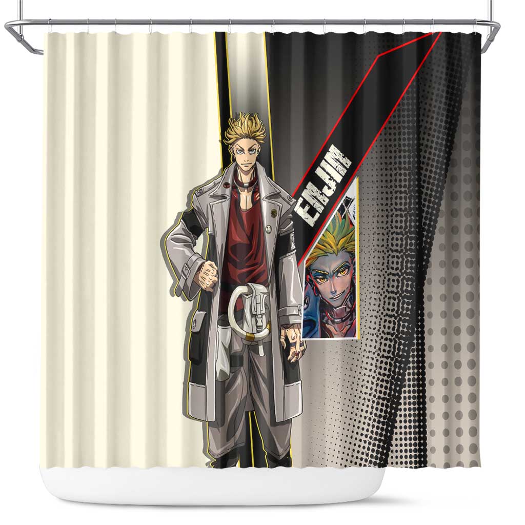 Enjin Crimson Strategist Shower Curtain Grunge Manga Illustration Style
