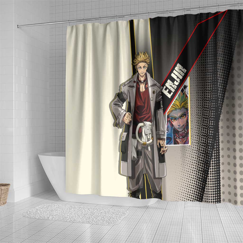 Enjin Crimson Strategist Shower Curtain Grunge Manga Illustration Style