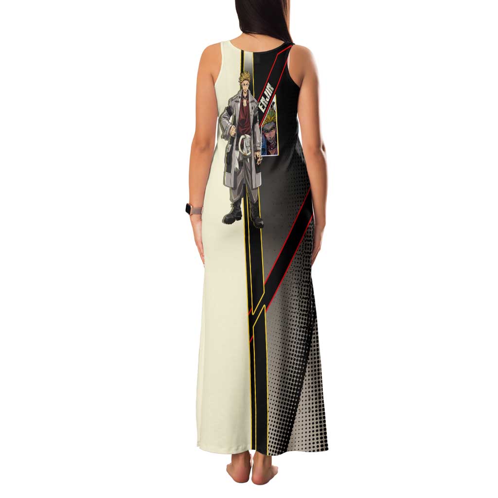 Enjin Crimson Strategist Tank Maxi Dress Grunge Manga Illustration Style