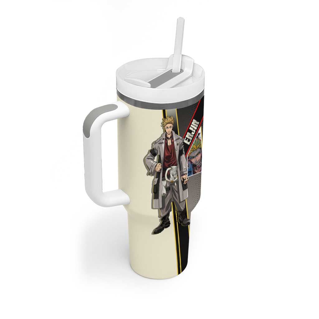 Enjin Crimson Strategist Tumbler With Handle Grunge Manga Illustration Style