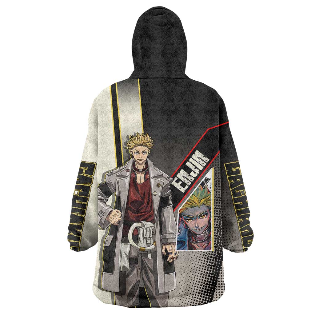 Enjin Crimson Strategist Wearable Blanket Hoodie Grunge Manga Illustration Style
