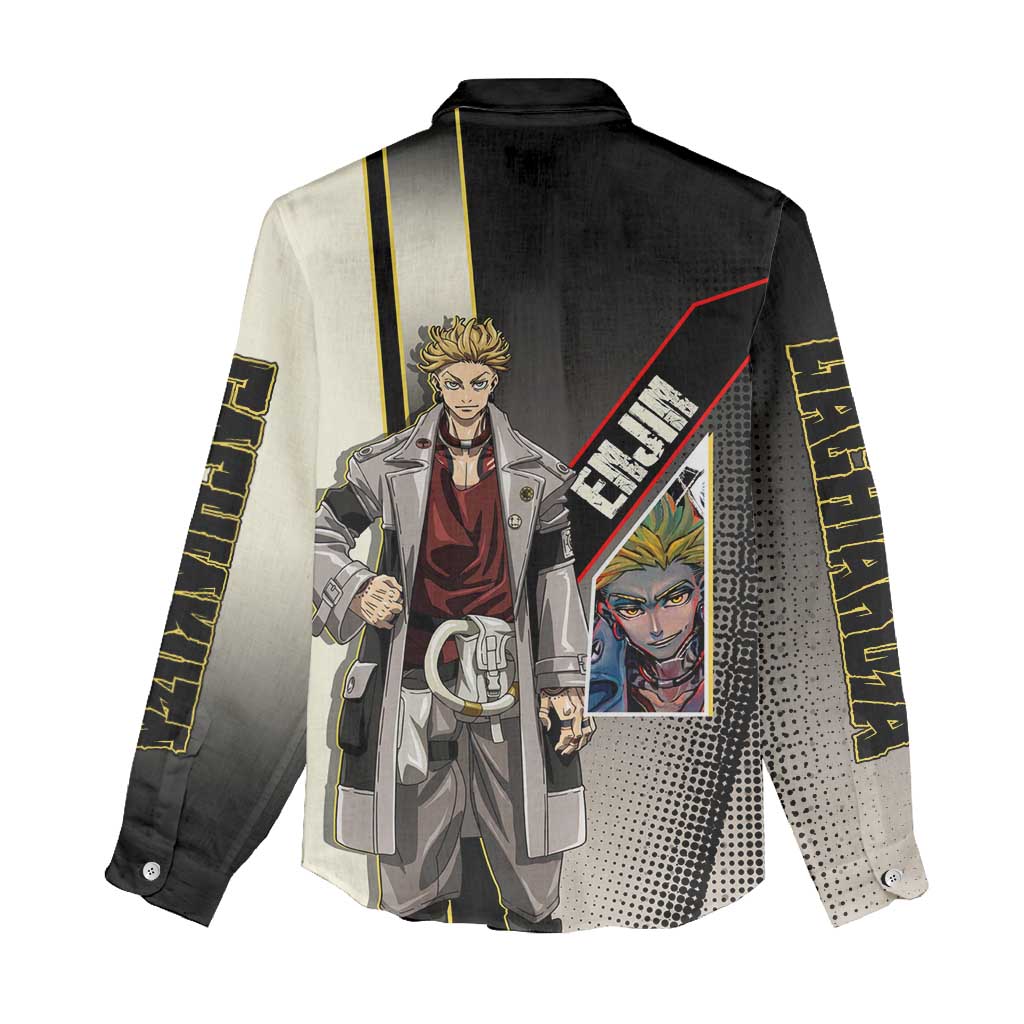 Enjin Crimson Strategist Women Casual Shirt Grunge Manga Illustration Style