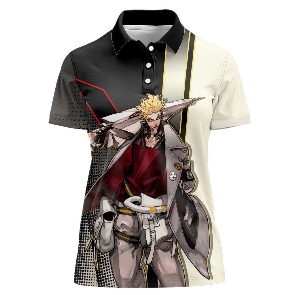 Enjin Crimson Strategist Women Polo Shirt Grunge Manga Illustration Style