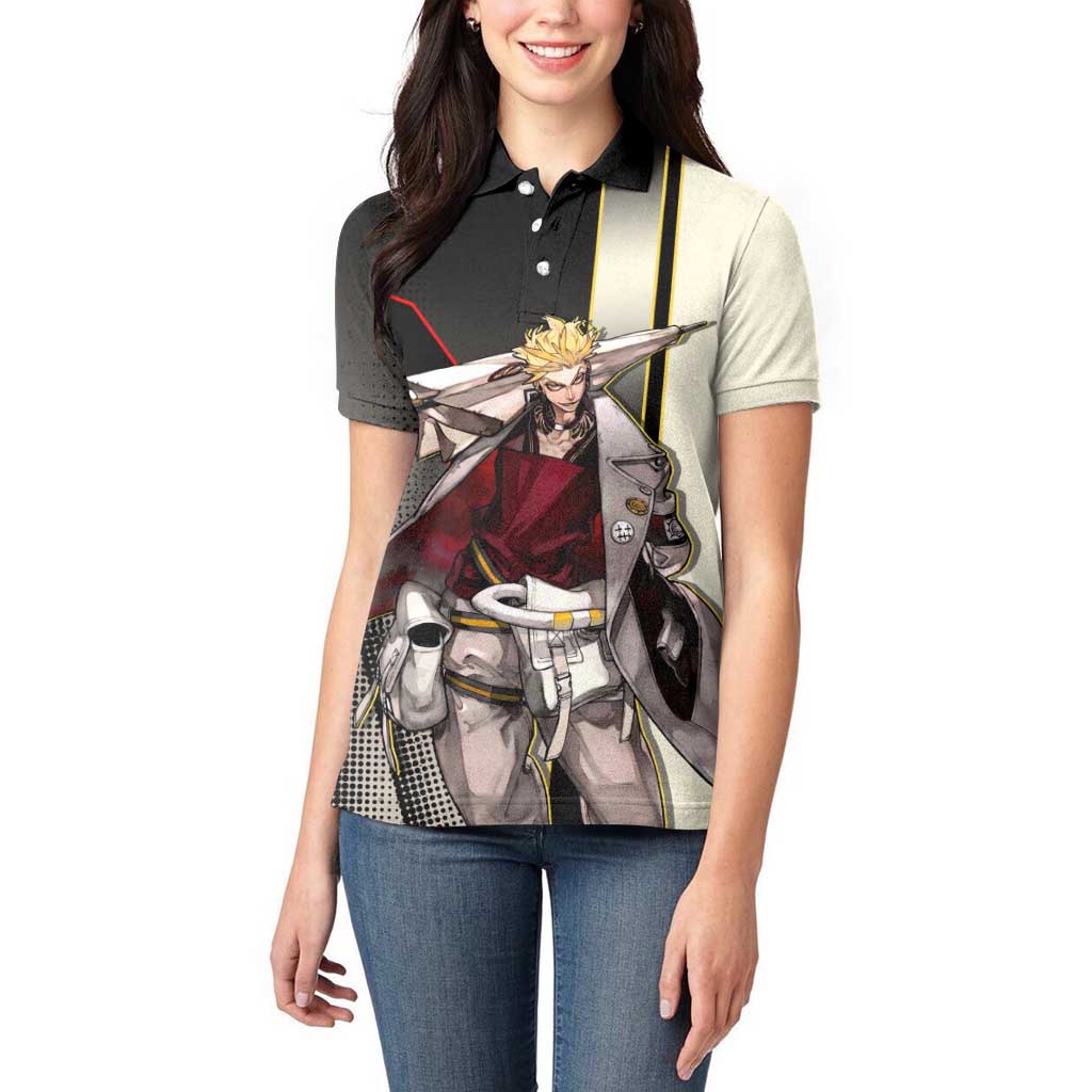 Enjin Crimson Strategist Women Polo Shirt Grunge Manga Illustration Style