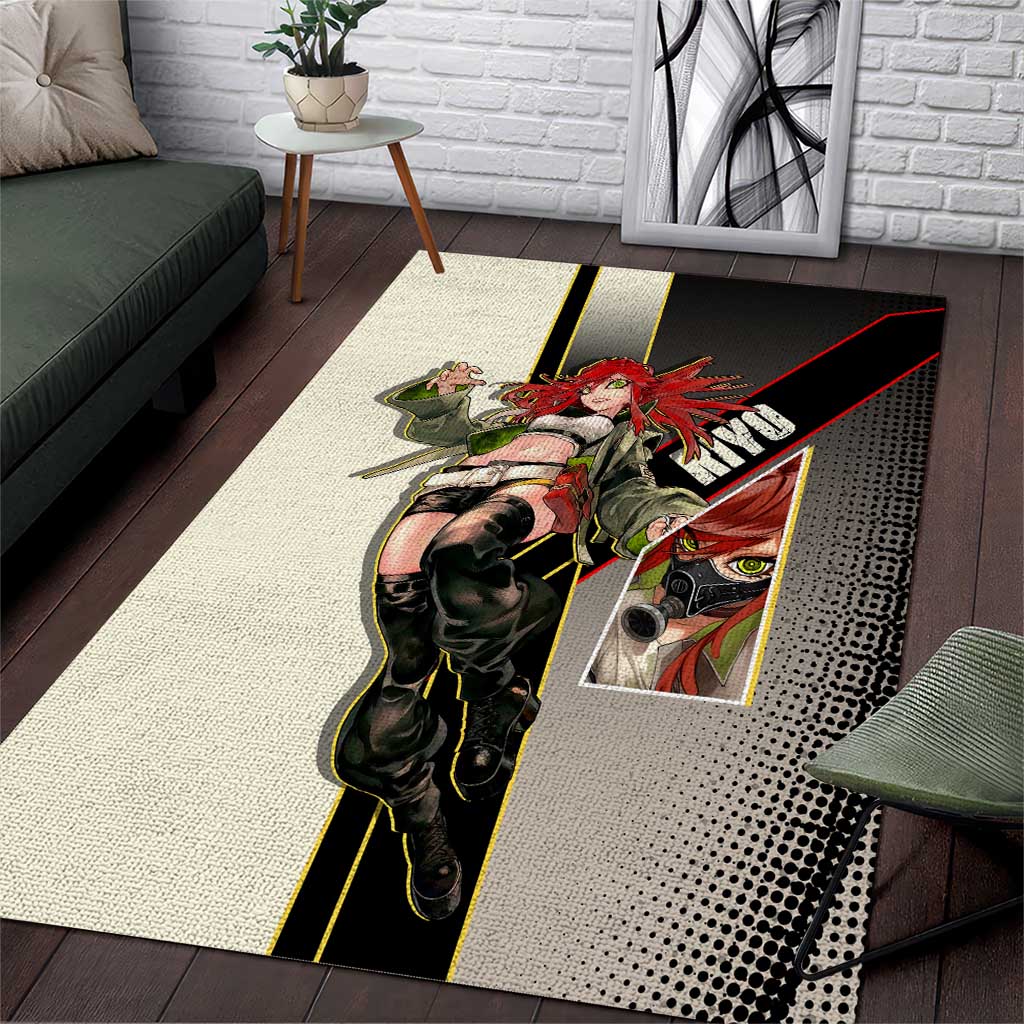 Riyo Blade Dancer Area Rug Grunge Manga Illustration Style