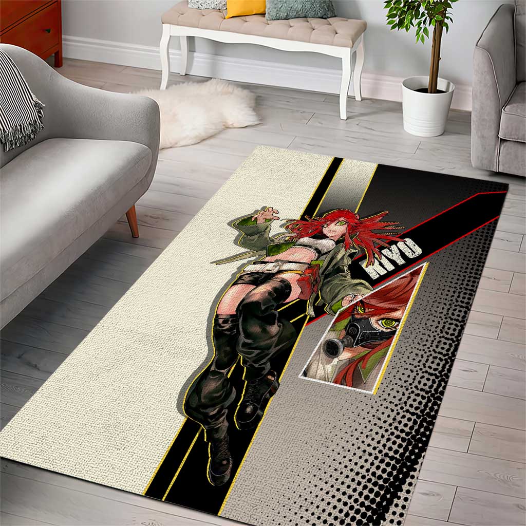 Riyo Blade Dancer Area Rug Grunge Manga Illustration Style