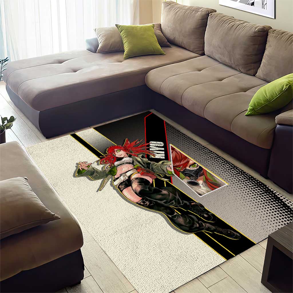Riyo Blade Dancer Area Rug Grunge Manga Illustration Style