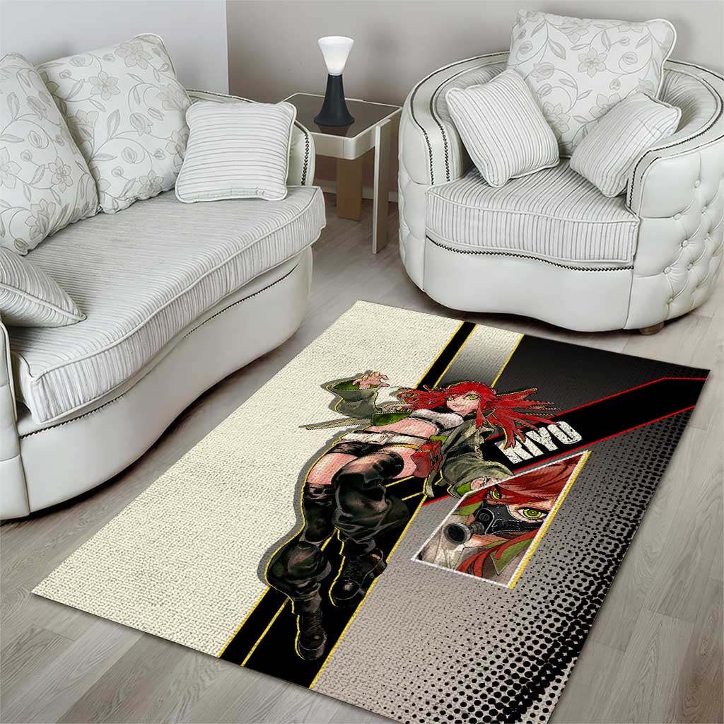 Riyo Blade Dancer Area Rug Grunge Manga Illustration Style