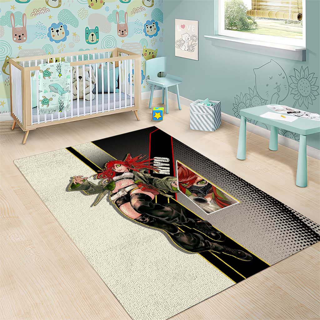 Riyo Blade Dancer Area Rug Grunge Manga Illustration Style