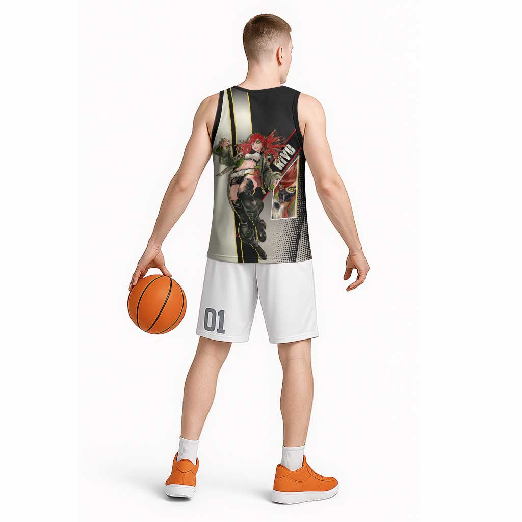 Riyo Blade Dancer Basketball Jersey Grunge Manga Illustration Style