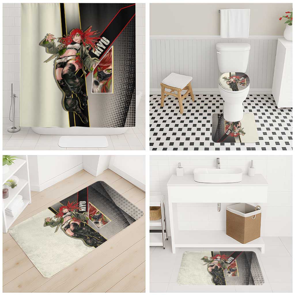 Riyo Blade Dancer Bathroom Set Grunge Manga Illustration Style