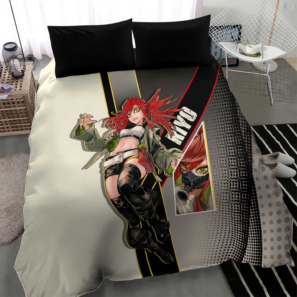 Riyo Blade Dancer Bedding Set Grunge Manga Illustration Style
