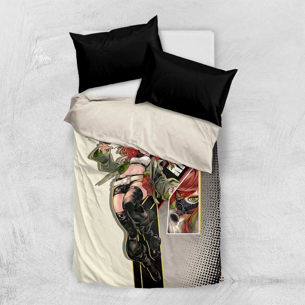 Riyo Blade Dancer Bedding Set Grunge Manga Illustration Style