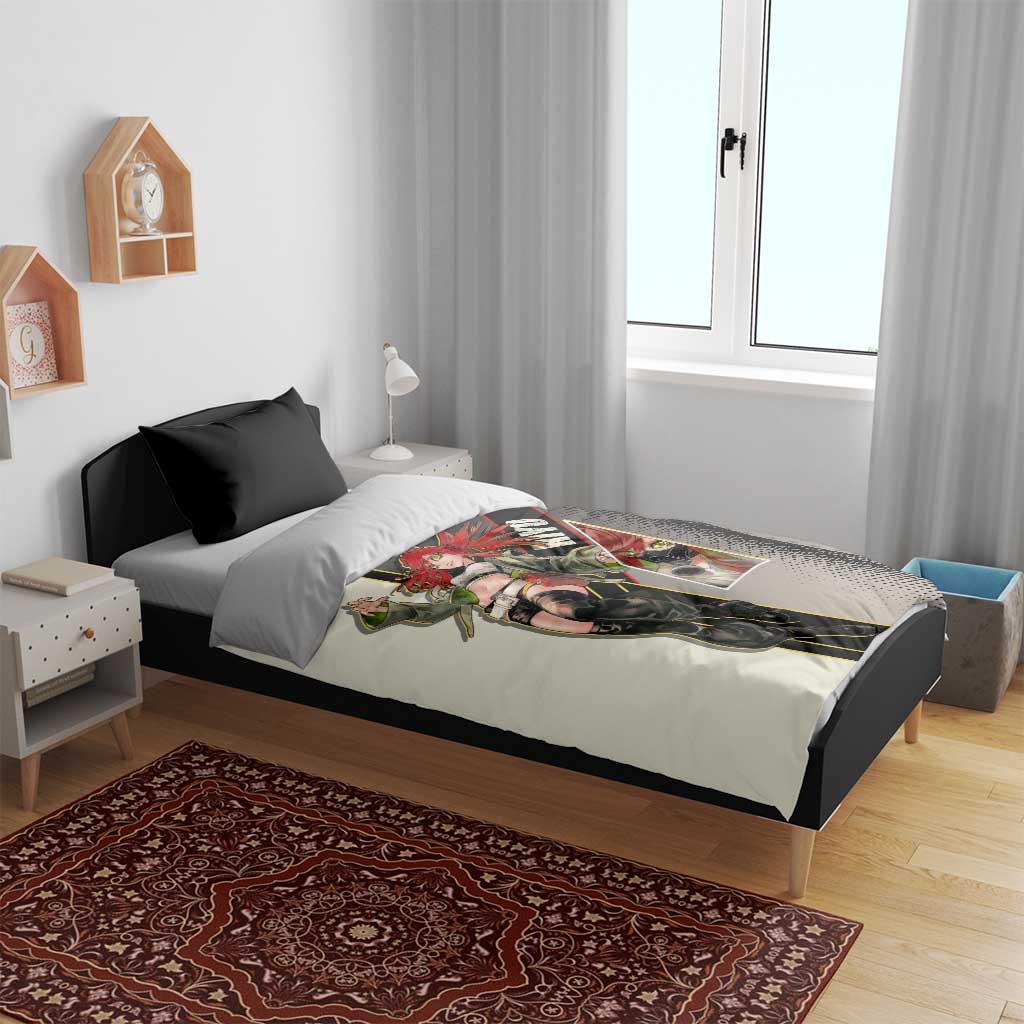 Riyo Blade Dancer Bedding Set Grunge Manga Illustration Style
