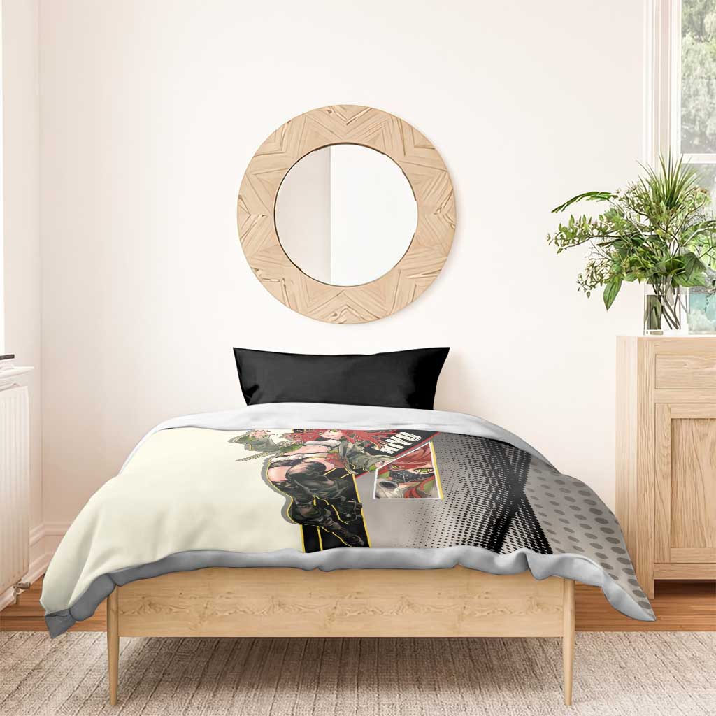 Riyo Blade Dancer Bedding Set Grunge Manga Illustration Style
