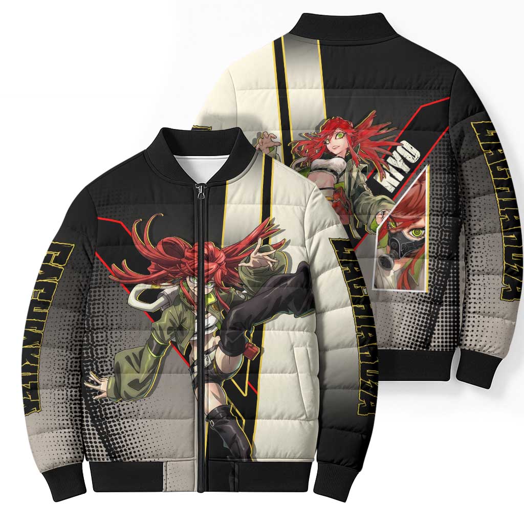 Riyo Blade Dancer Bomber Puffer Jacket Grunge Manga Illustration Style
