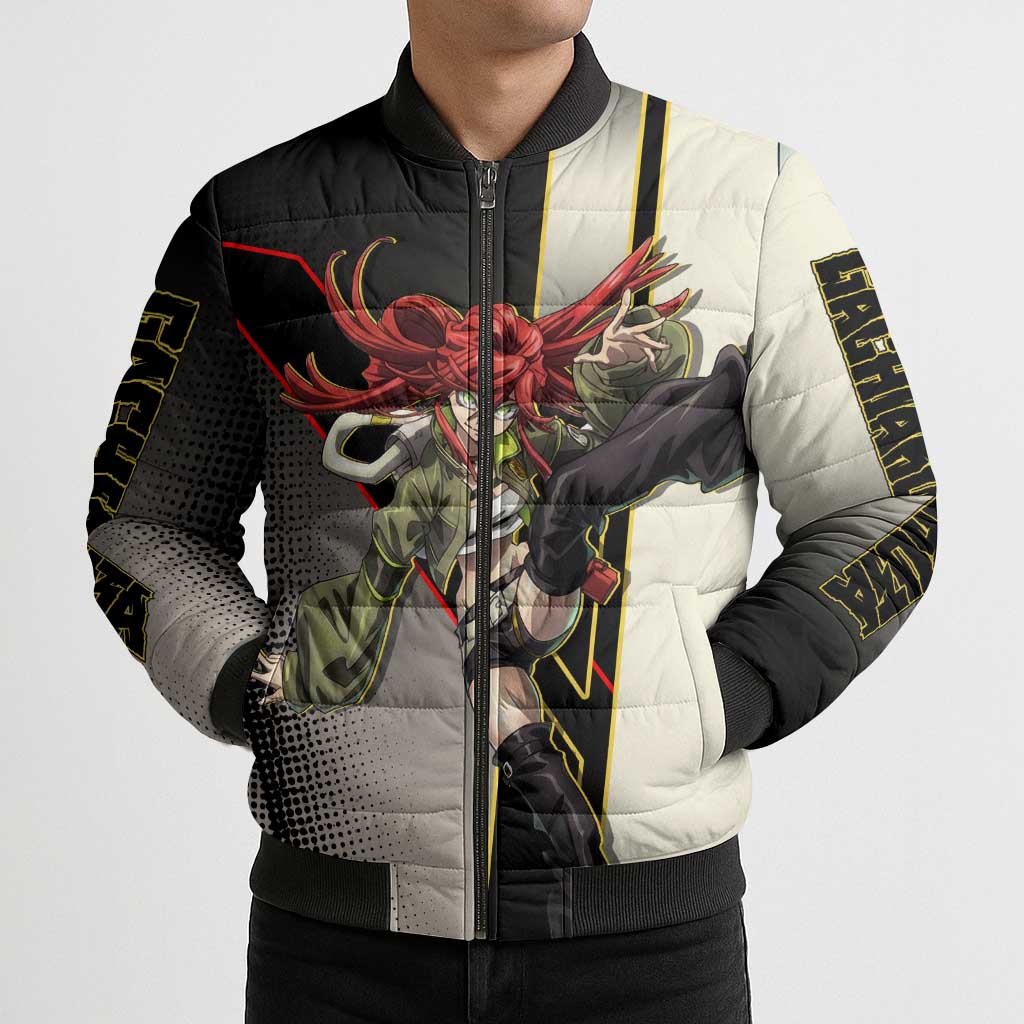 Riyo Blade Dancer Bomber Puffer Jacket Grunge Manga Illustration Style