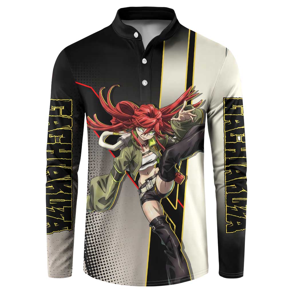 Riyo Blade Dancer Button Sweatshirt Grunge Manga Illustration Style