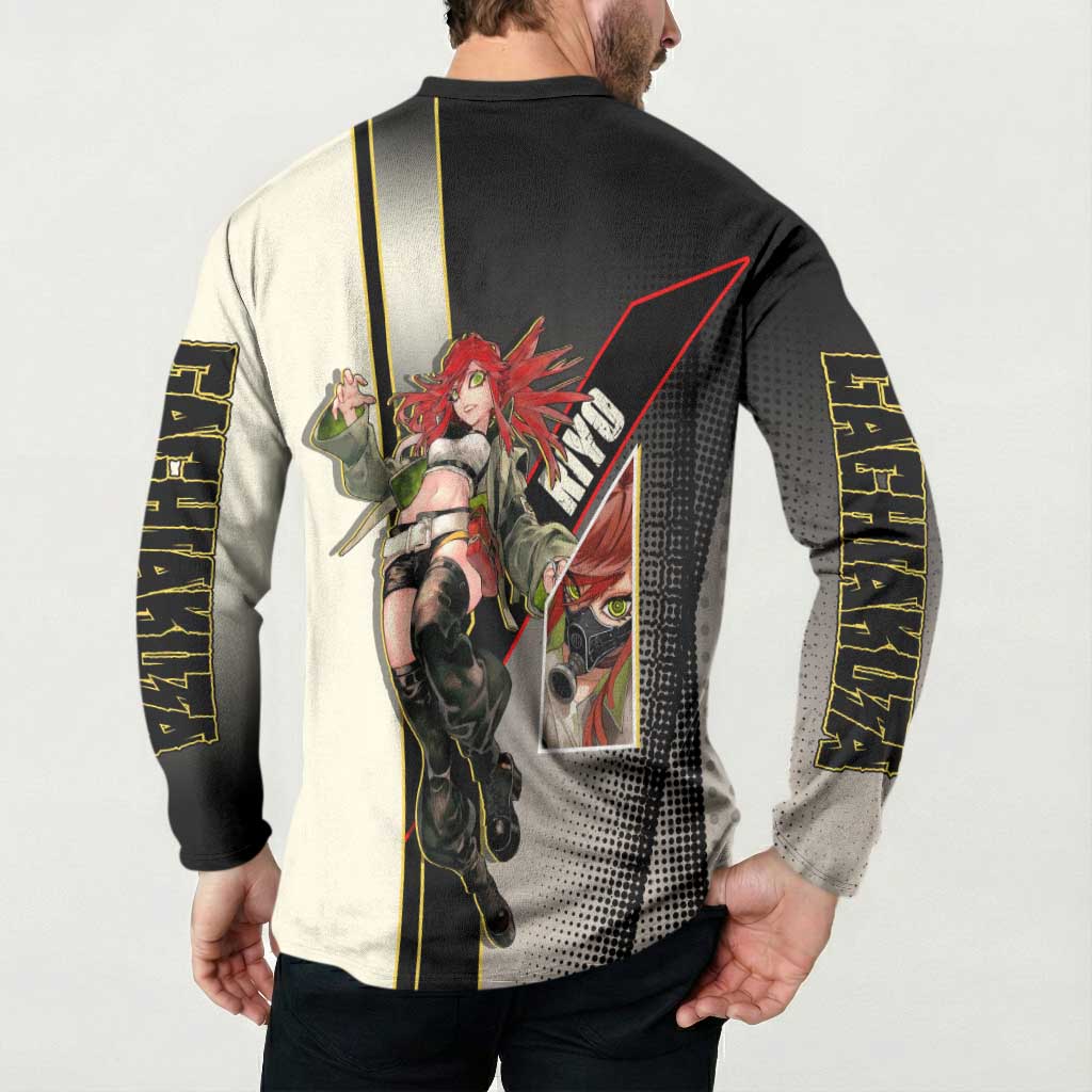 Riyo Blade Dancer Button Sweatshirt Grunge Manga Illustration Style