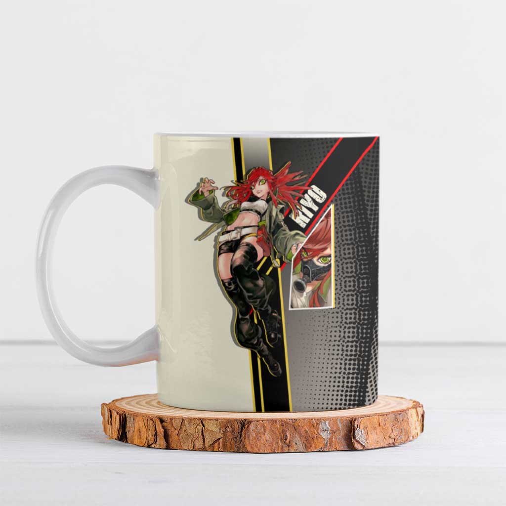Riyo Blade Dancer Ceramic Mug Grunge Manga Illustration Style