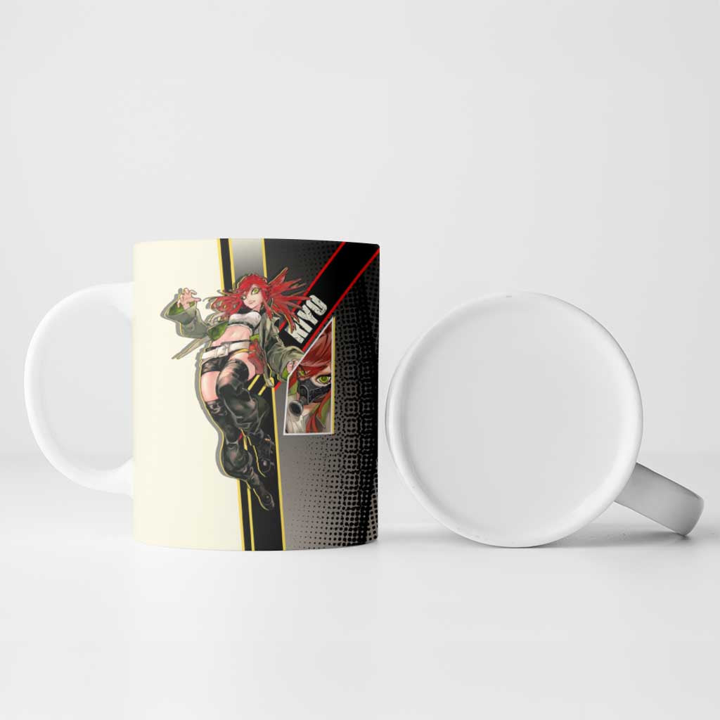 Riyo Blade Dancer Ceramic Mug Grunge Manga Illustration Style