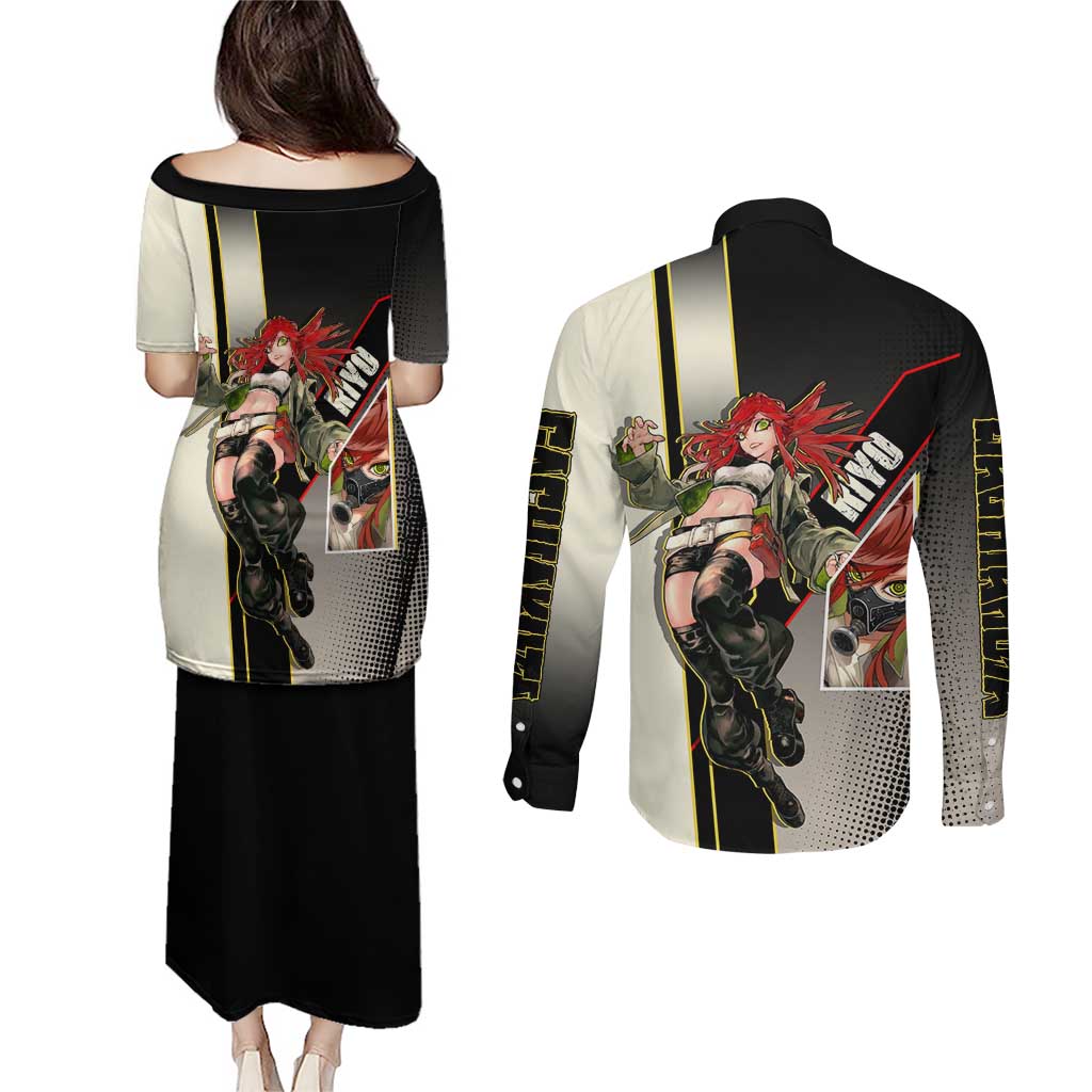 Riyo Blade Dancer Couples Matching Puletasi and Long Sleeve Button Shirt Grunge Manga Illustration Style