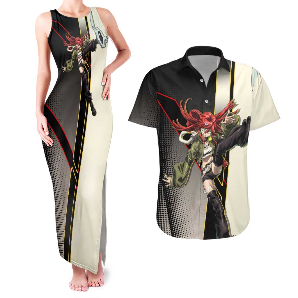 Riyo Blade Dancer Couples Matching Tank Maxi Dress and Hawaiian Shirt Grunge Manga Illustration Style