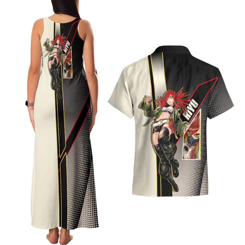 Riyo Blade Dancer Couples Matching Tank Maxi Dress and Hawaiian Shirt Grunge Manga Illustration Style