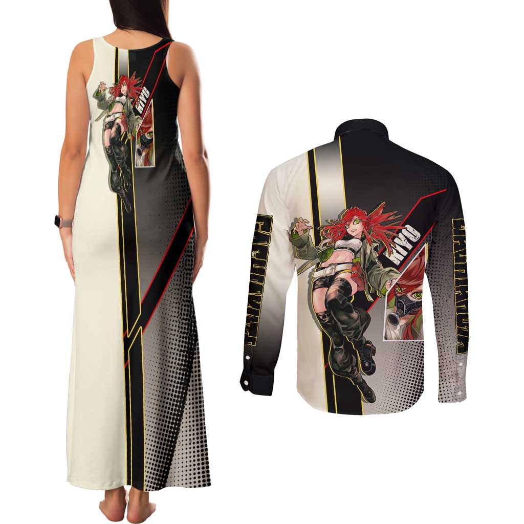 Riyo Blade Dancer Couples Matching Tank Maxi Dress and Long Sleeve Button Shirt Grunge Manga Illustration Style