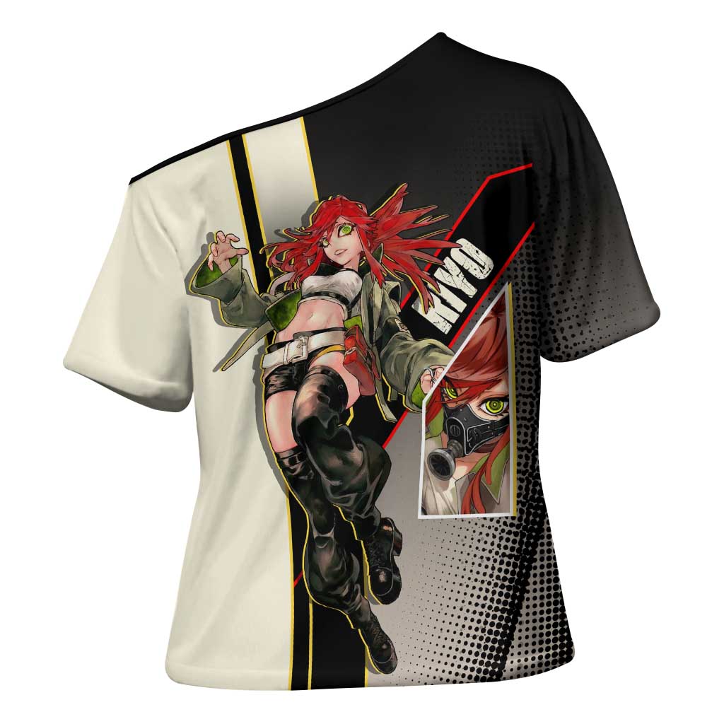 Riyo Blade Dancer Cross Shoulder Shirt Grunge Manga Illustration Style
