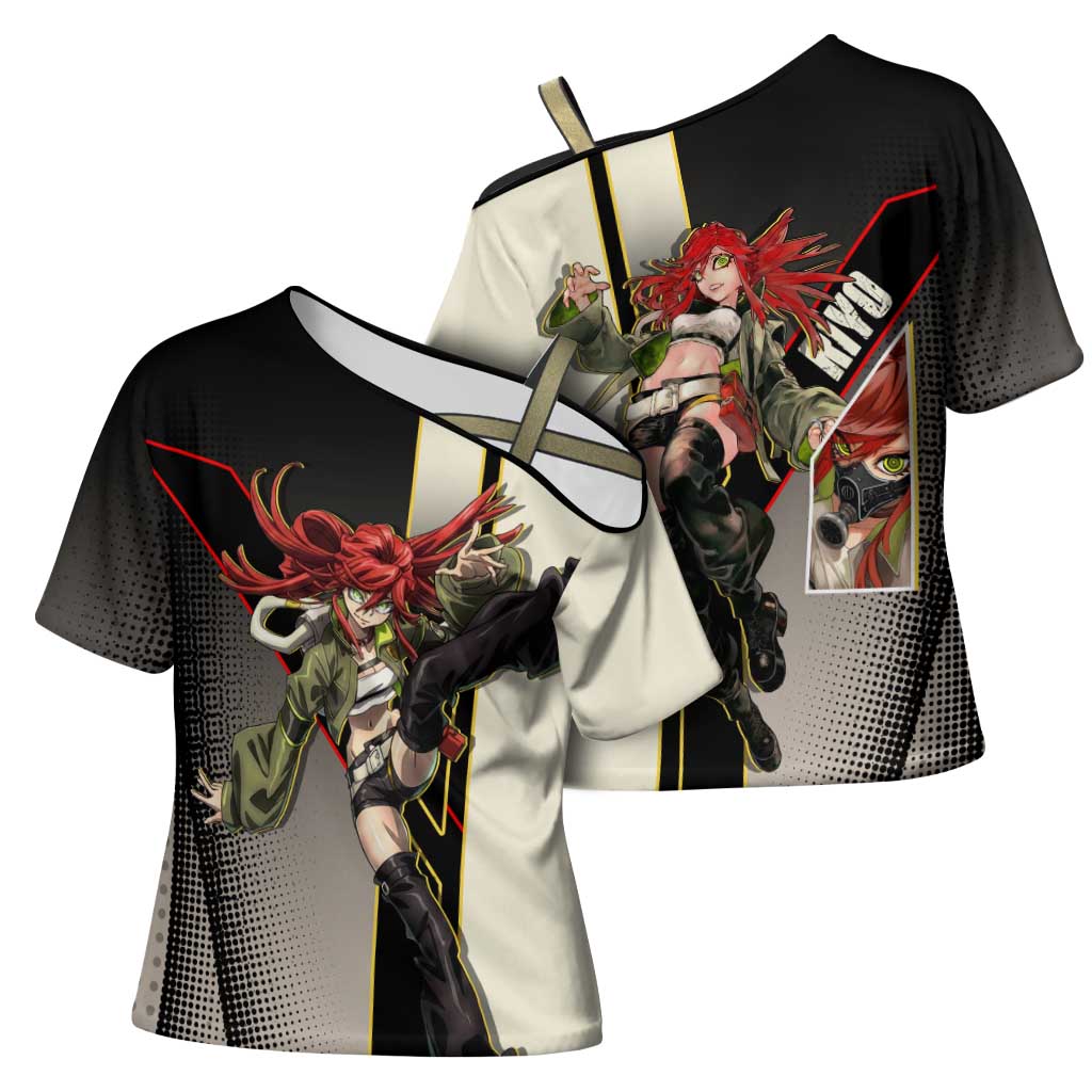 Riyo Blade Dancer Cross Shoulder Shirt Grunge Manga Illustration Style