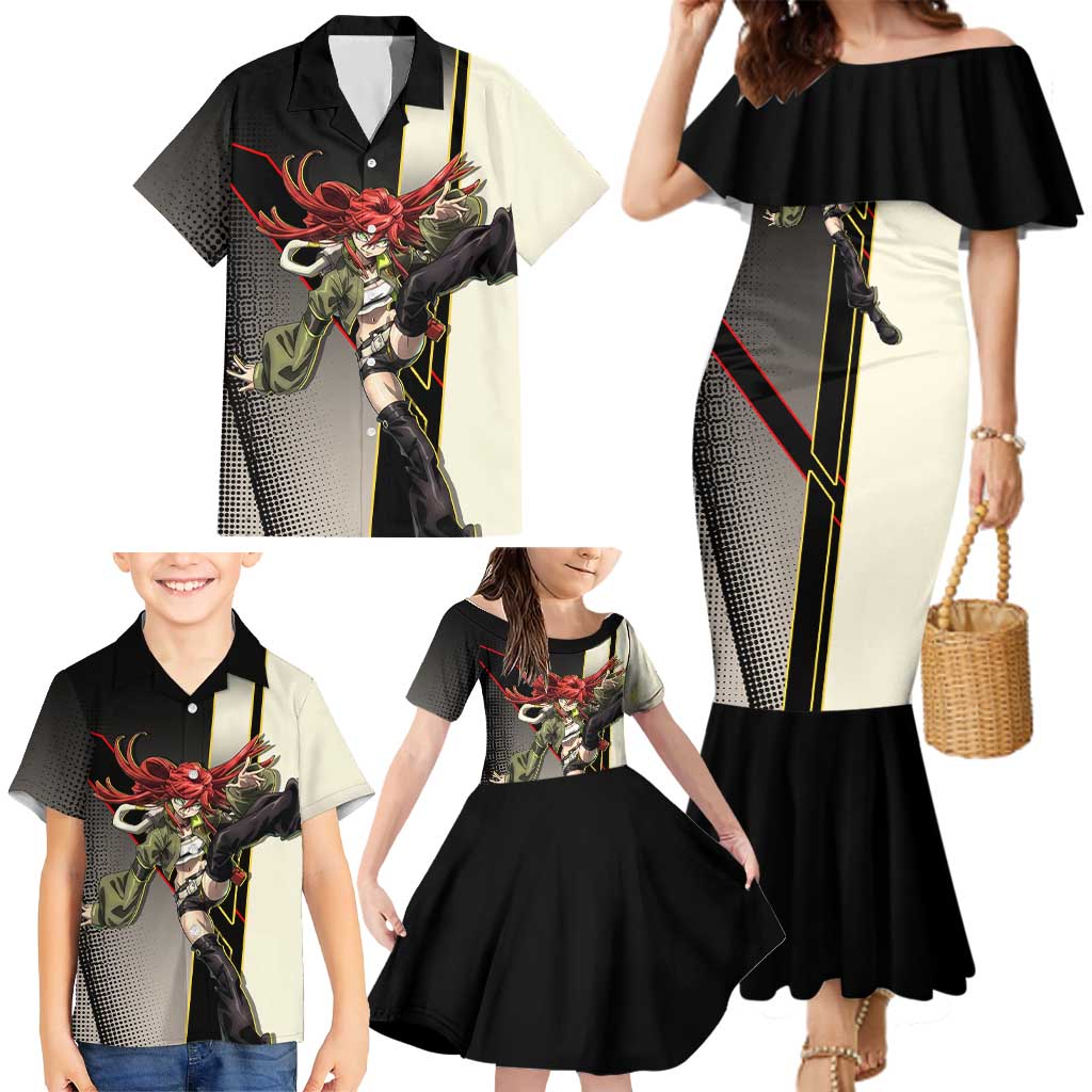 Riyo Blade Dancer Family Matching Mermaid Dress and Hawaiian Shirt Grunge Manga Illustration Style