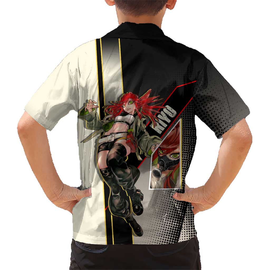 Riyo Blade Dancer Family Matching Short Sleeve Bodycon Dress and Hawaiian Shirt Grunge Manga Illustration Style