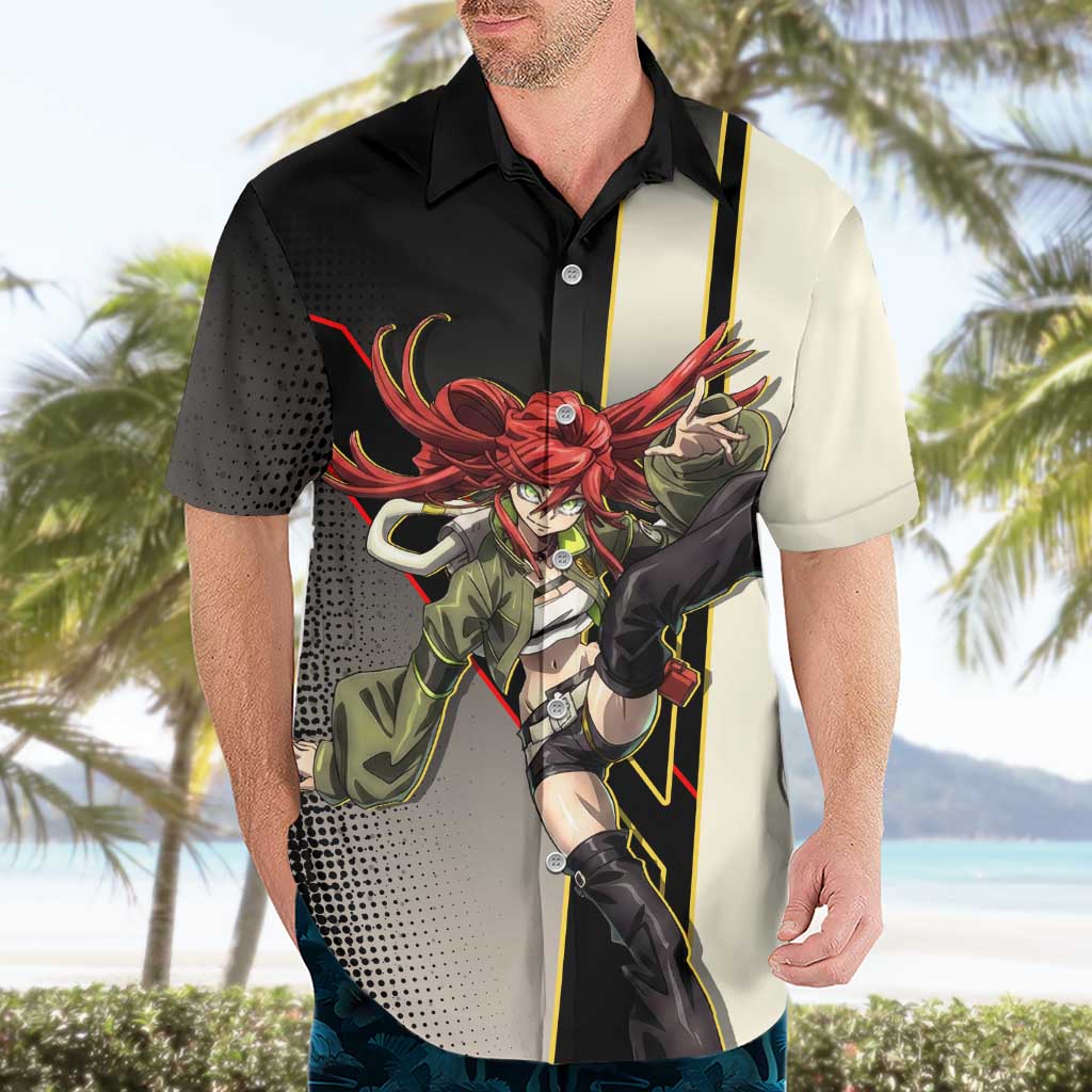 Riyo Blade Dancer Hawaiian Shirt Grunge Manga Illustration Style