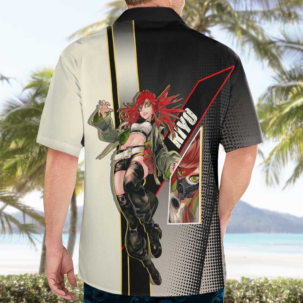 Riyo Blade Dancer Hawaiian Shirt Grunge Manga Illustration Style