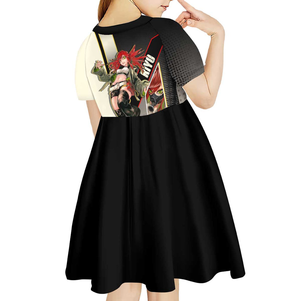 Riyo Blade Dancer Kid Short Sleeve Dress Grunge Manga Illustration Style