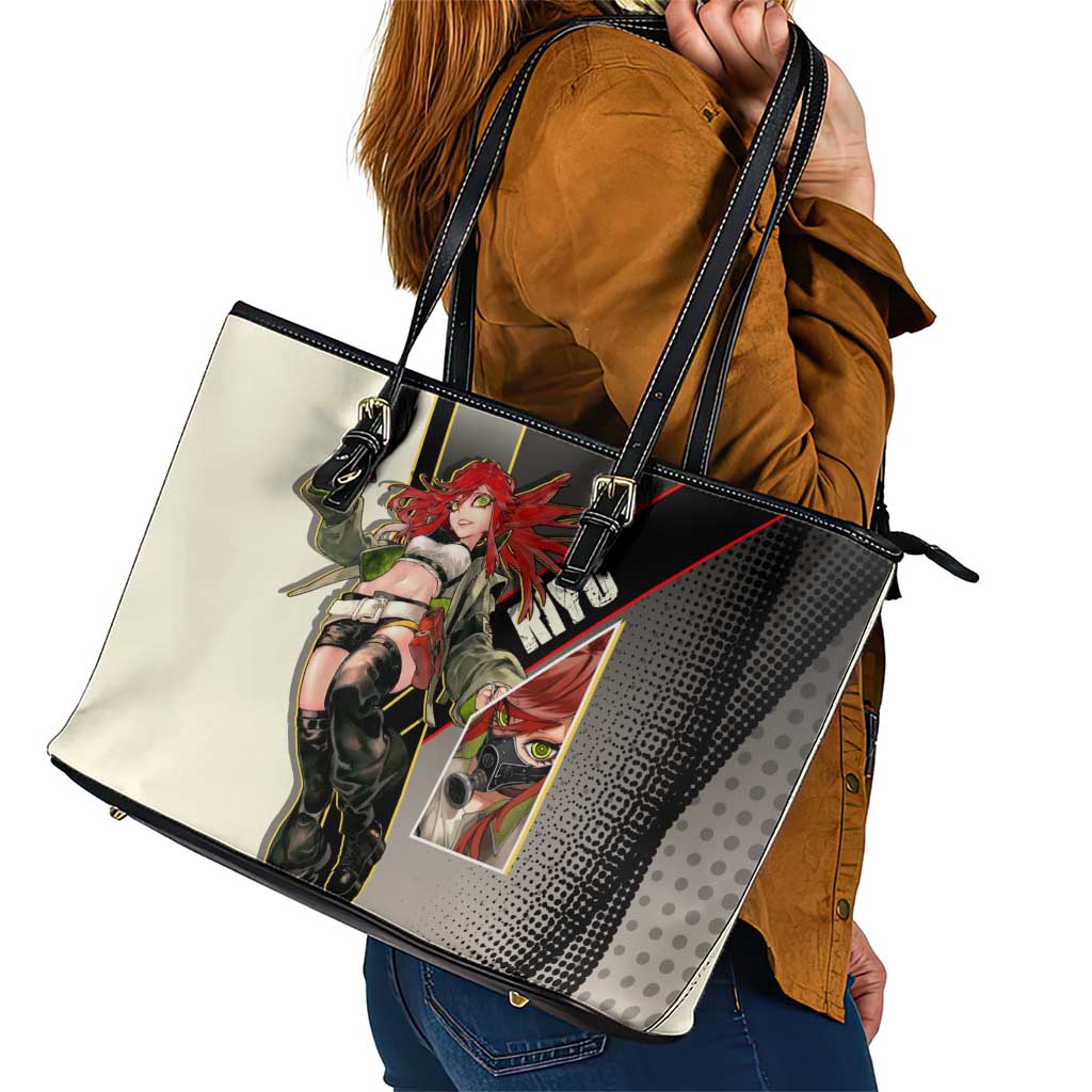 Riyo Blade Dancer Leather Tote Bag Grunge Manga Illustration Style
