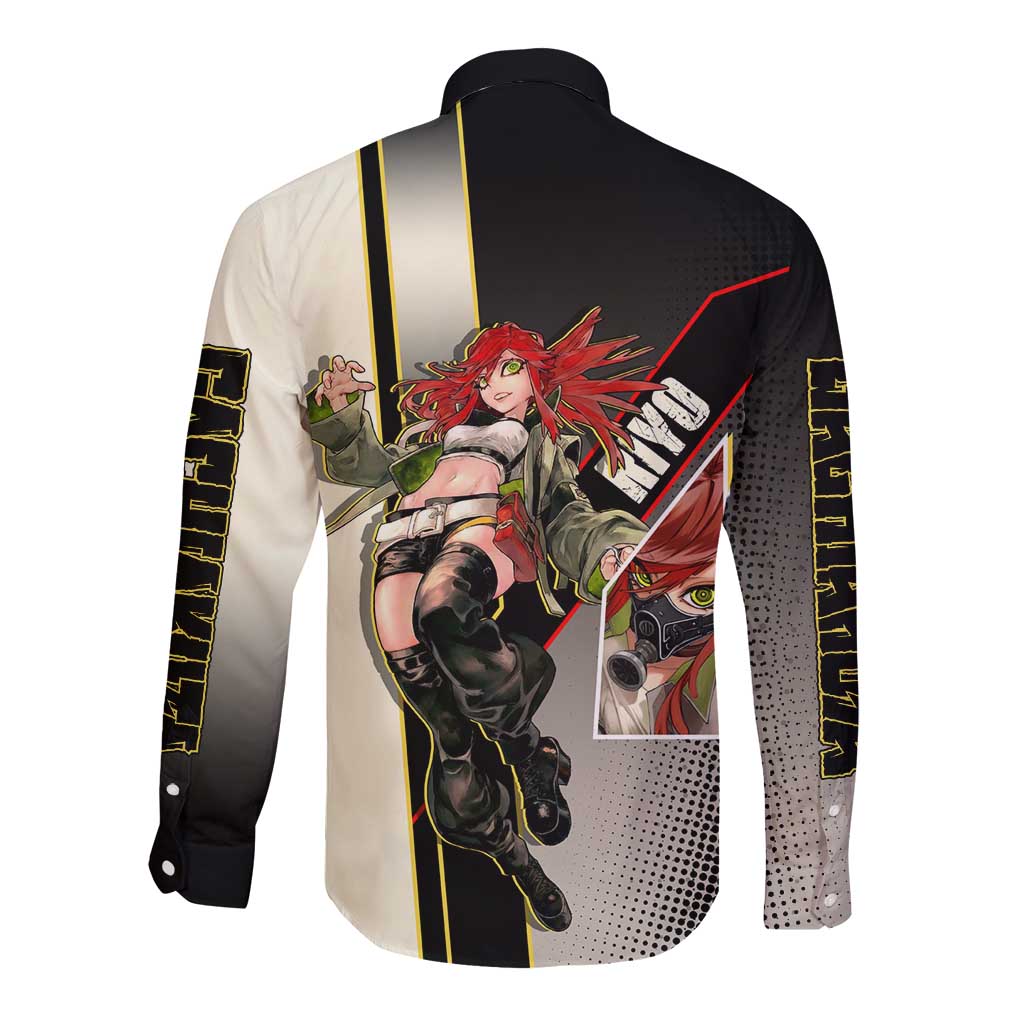Riyo Blade Dancer Long Sleeve Button Shirt Grunge Manga Illustration Style