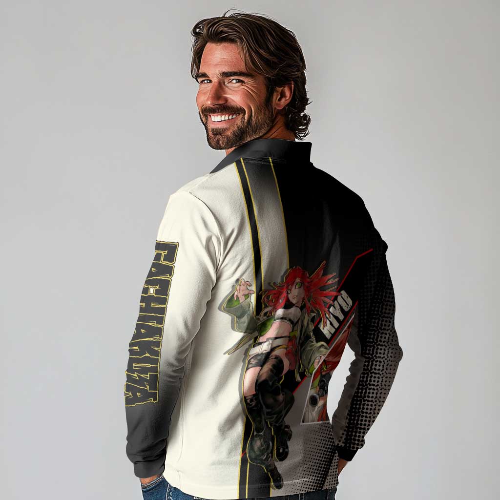 Riyo Blade Dancer Long Sleeve Polo Shirt Grunge Manga Illustration Style