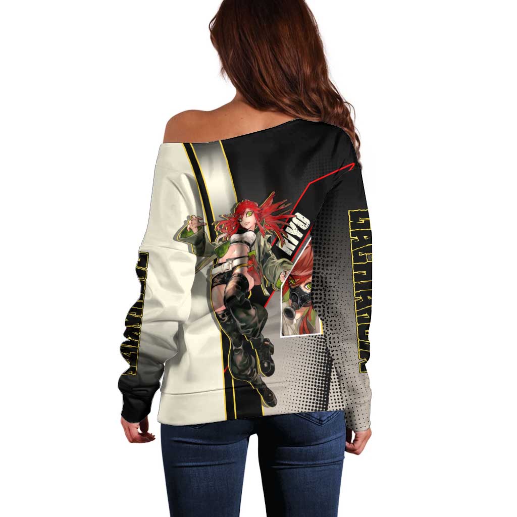 Riyo Blade Dancer Off Shoulder Sweater Grunge Manga Illustration Style