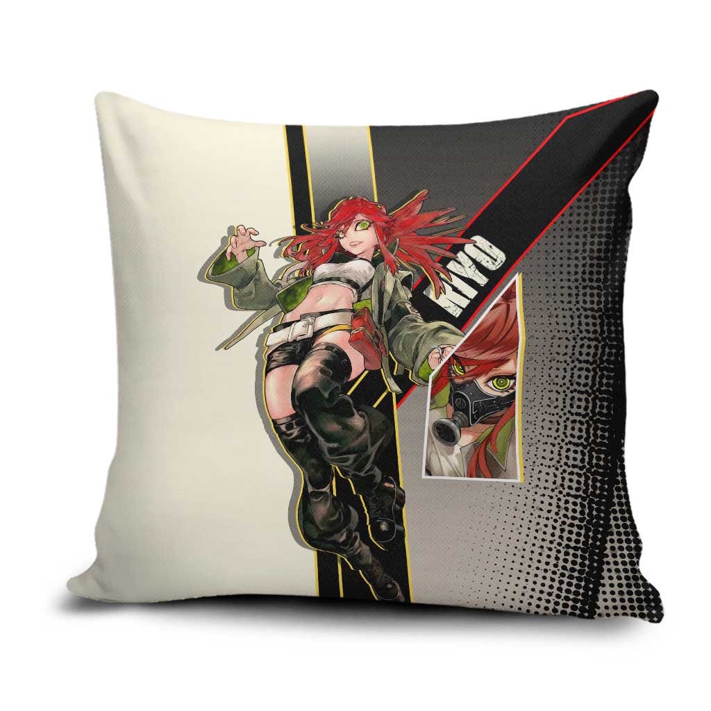 Riyo Blade Dancer Pillow Cover Grunge Manga Illustration Style