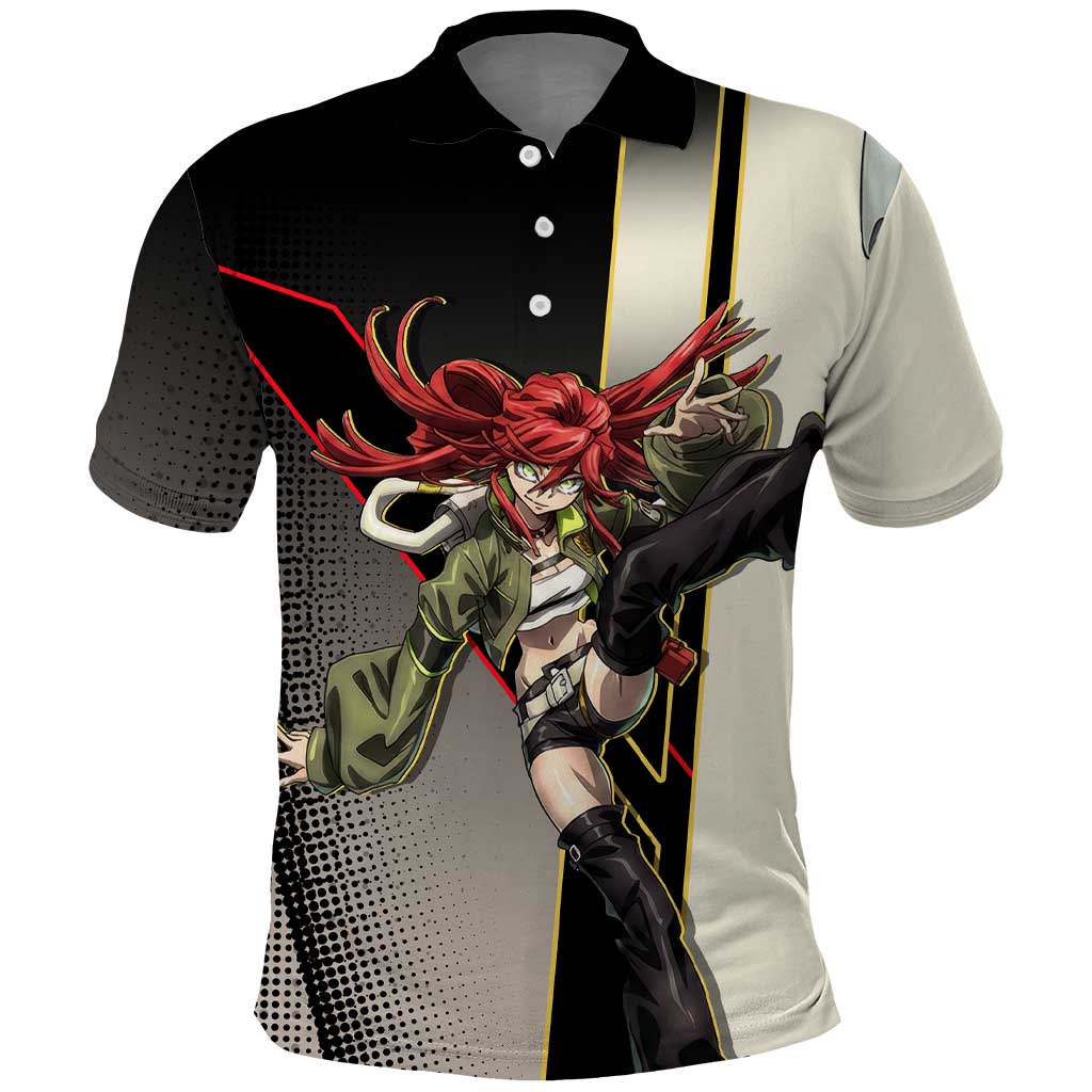 Riyo Blade Dancer Polo Shirt Grunge Manga Illustration Style