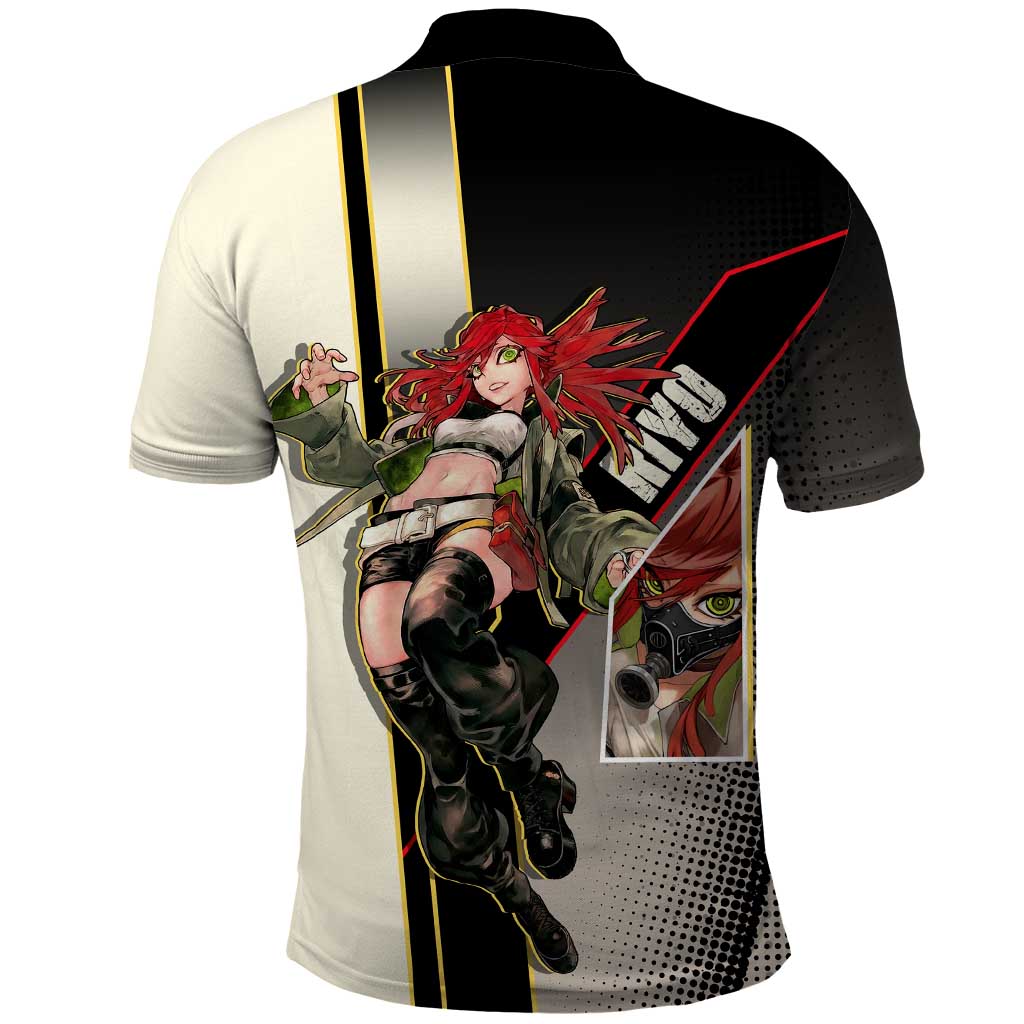 Riyo Blade Dancer Polo Shirt Grunge Manga Illustration Style
