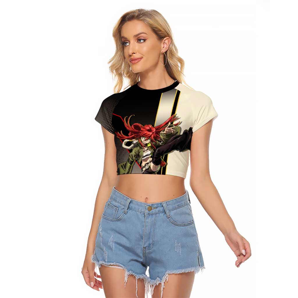 Riyo Blade Dancer Raglan Cropped T Shirt Grunge Manga Illustration Style