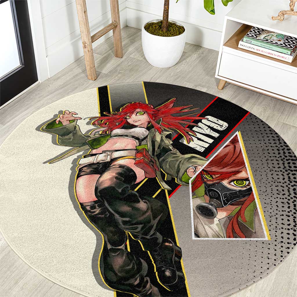 Riyo Blade Dancer Round Carpet Grunge Manga Illustration Style